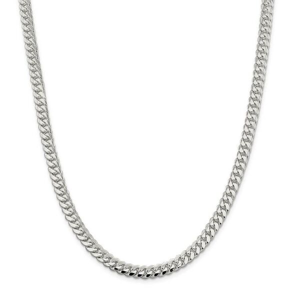 Men's 6.5mm Sterling Silver Solid Domed Curb Chain Necklace, 22 Inch
